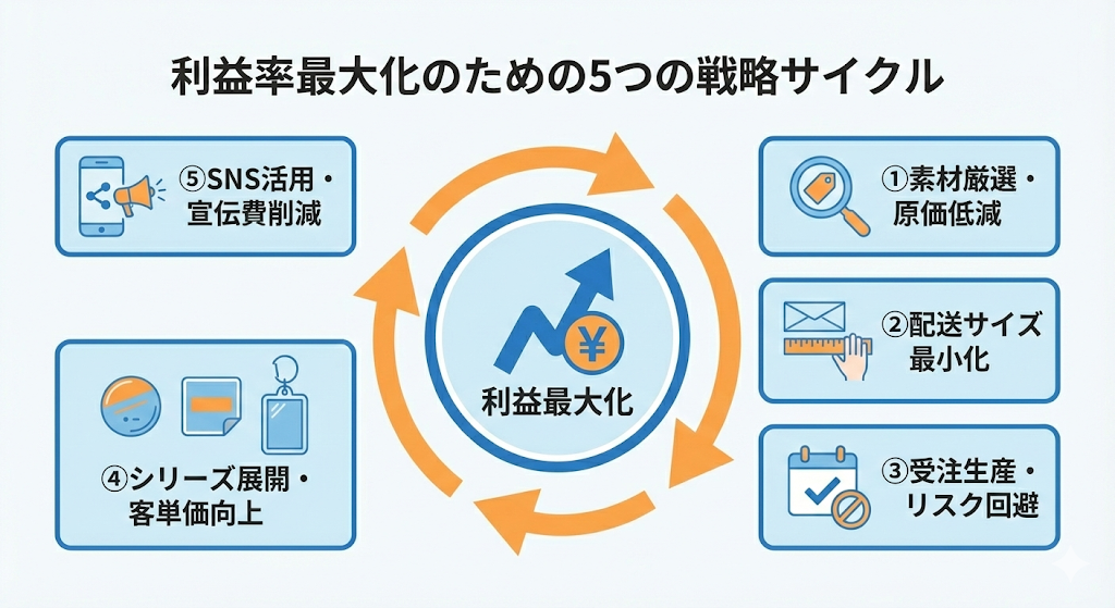 利益率を高めるための戦略サイクルの概要図