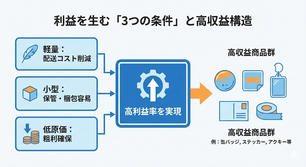 利益を出しやすい商品の概要図